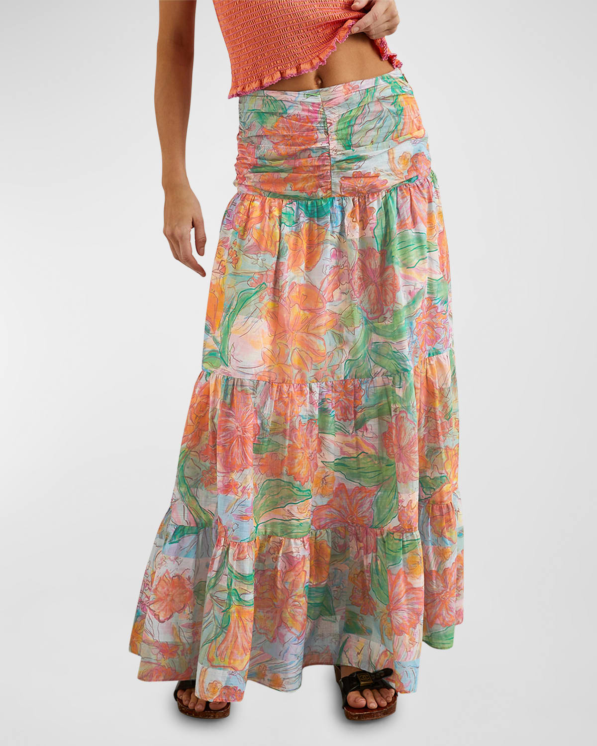 Shop Rails Agatha Floral Tiered Maxi Dress In Tropics