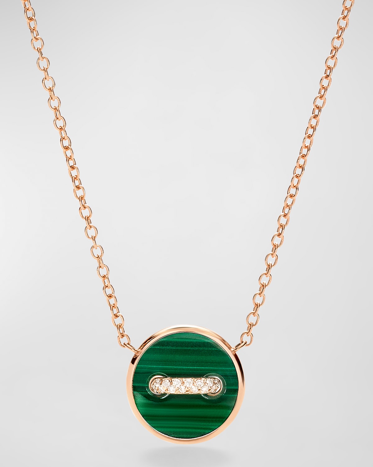 Shop Pomellato 18k Rose Gold Dot Malachite And Mother Of Pearl Pendant Necklace