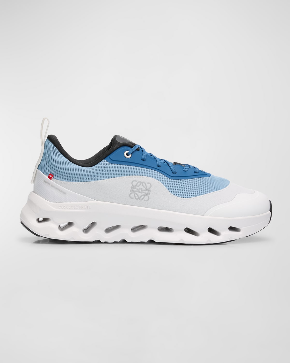 Shop Loewe X On Men's Cloudtilt 2 Knit Low-top Sneakers In Blue/white