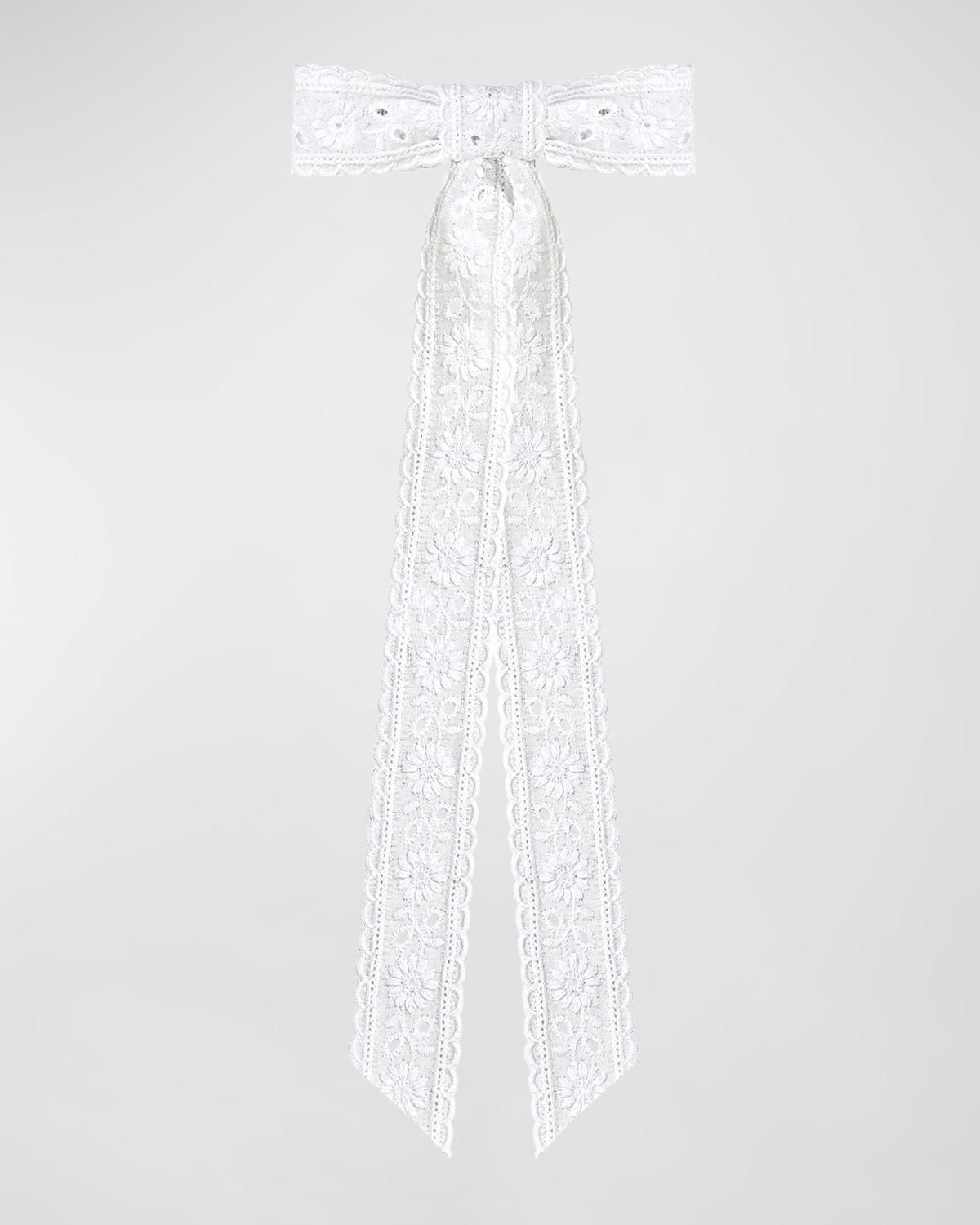 Jennifer Behr Dolly Lace Bow Barrette In White