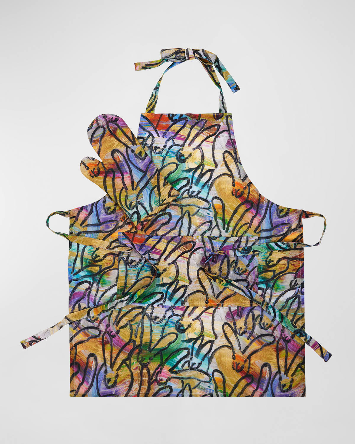 Hunt Slonem Wonderland Print Apron & Oven Mitt Collection In Multi