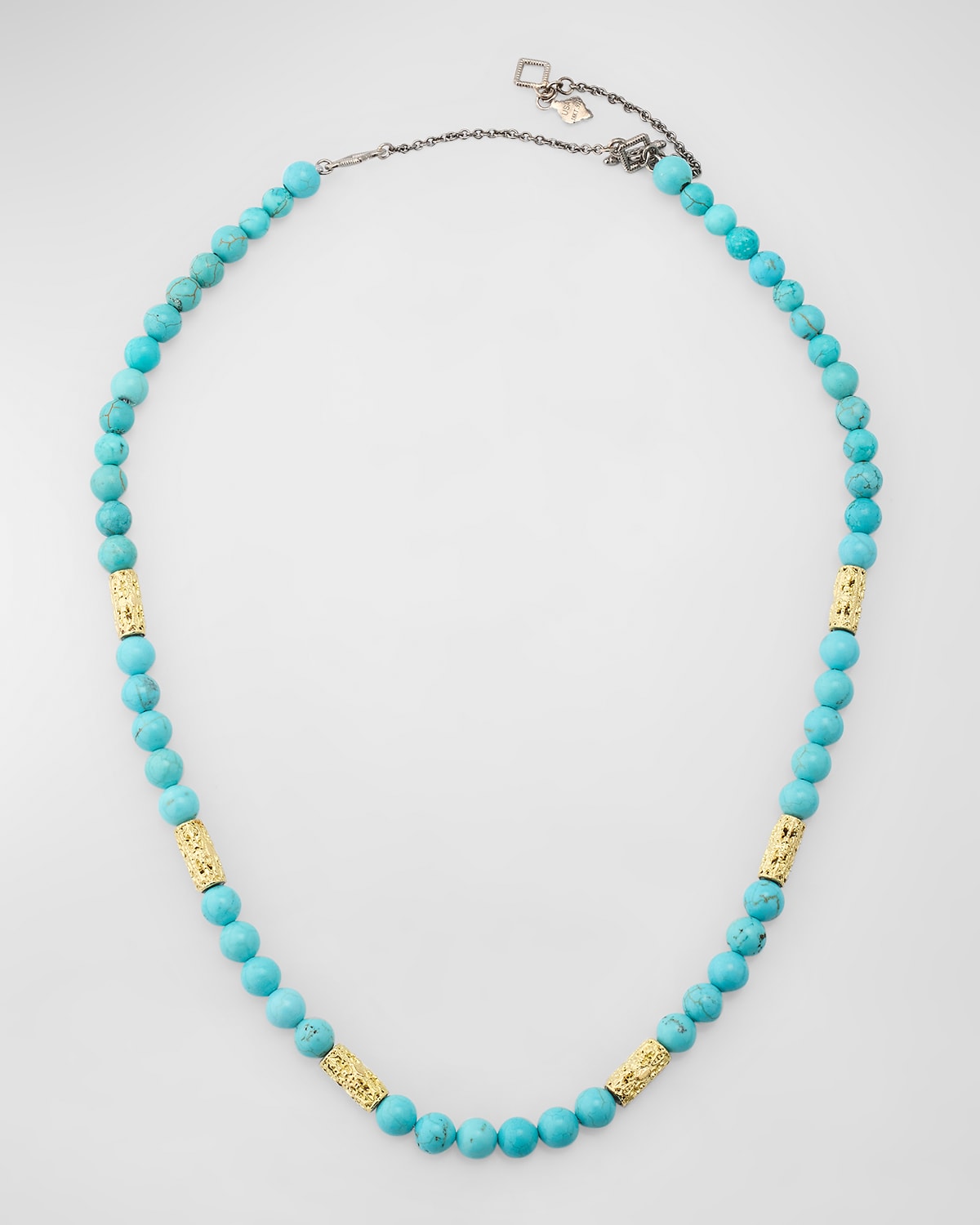 Turquoise Beaded Necklace, 16-20"L