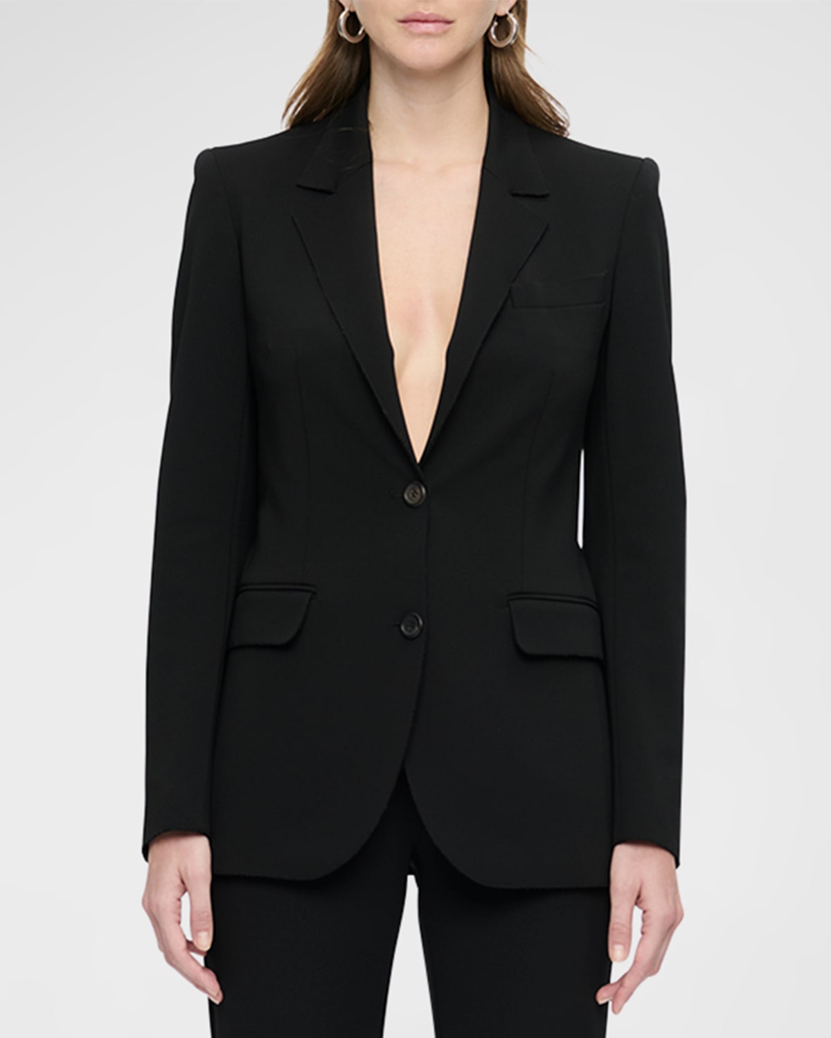 Andre Single-Breasted Topstitch Blazer