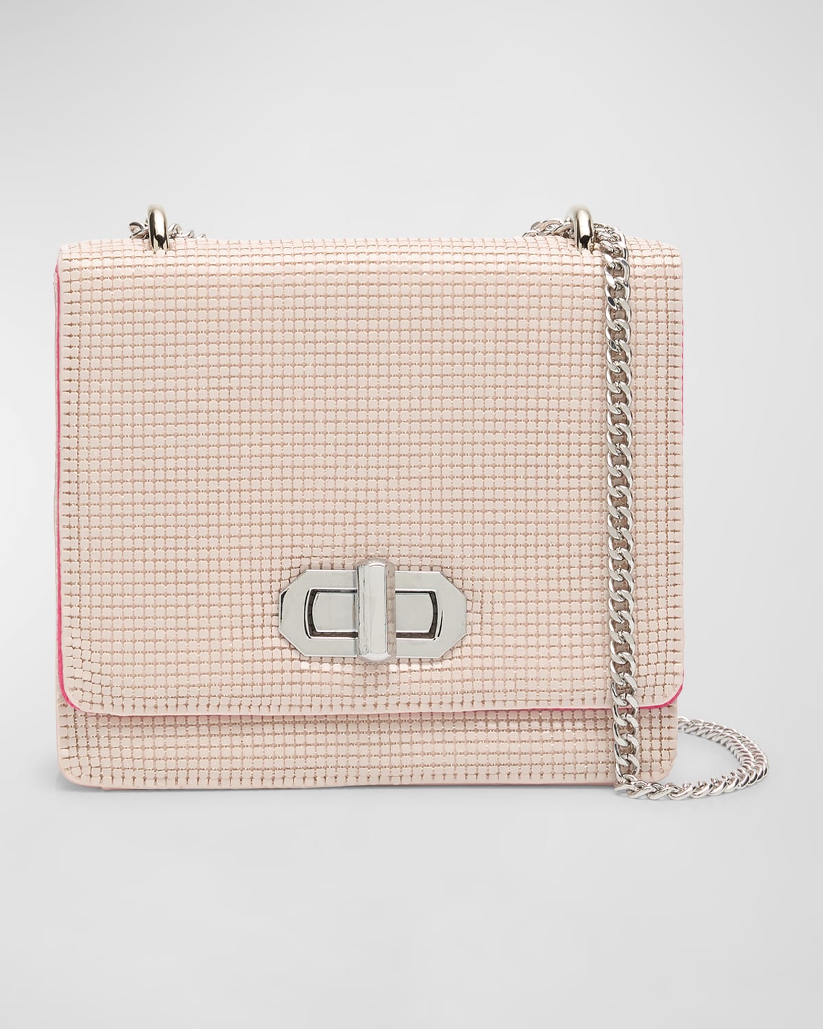 Mesh Embellished Chain Crossbody Bag