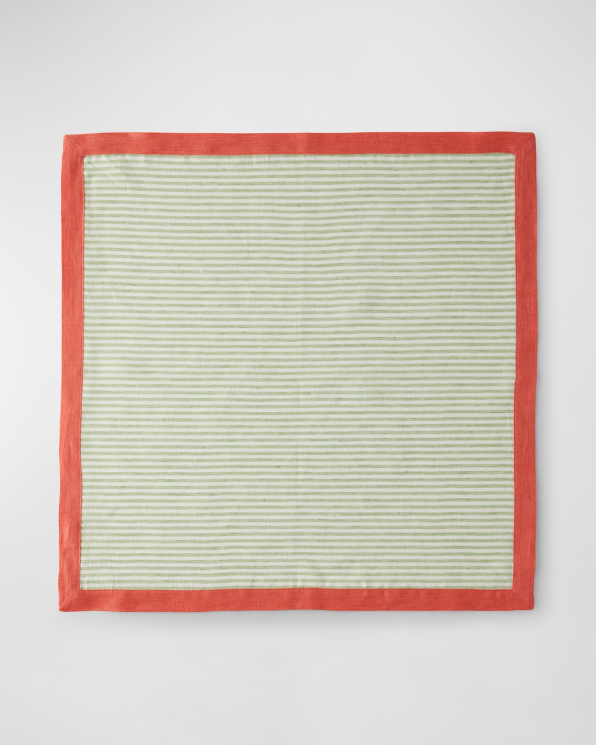Deborah Rhodes Seersucker Border Napkins, Set Of 4 In Coral