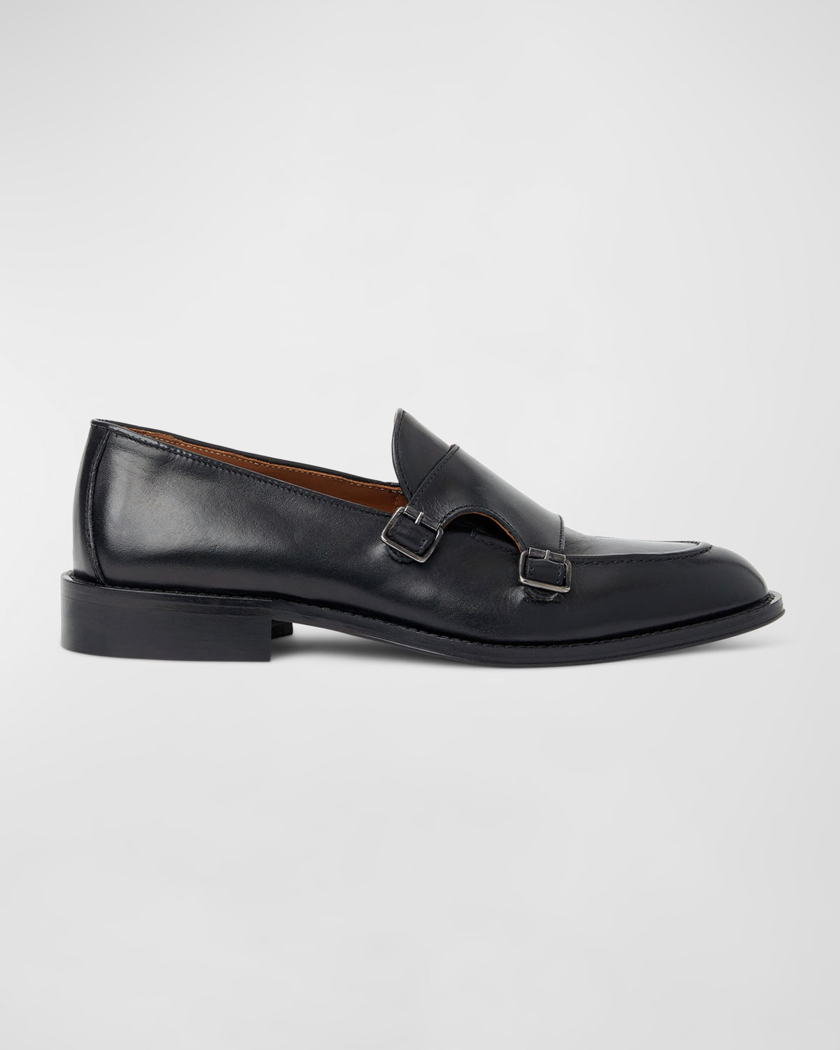 Men's Biagio Leather Double Monk Loafers