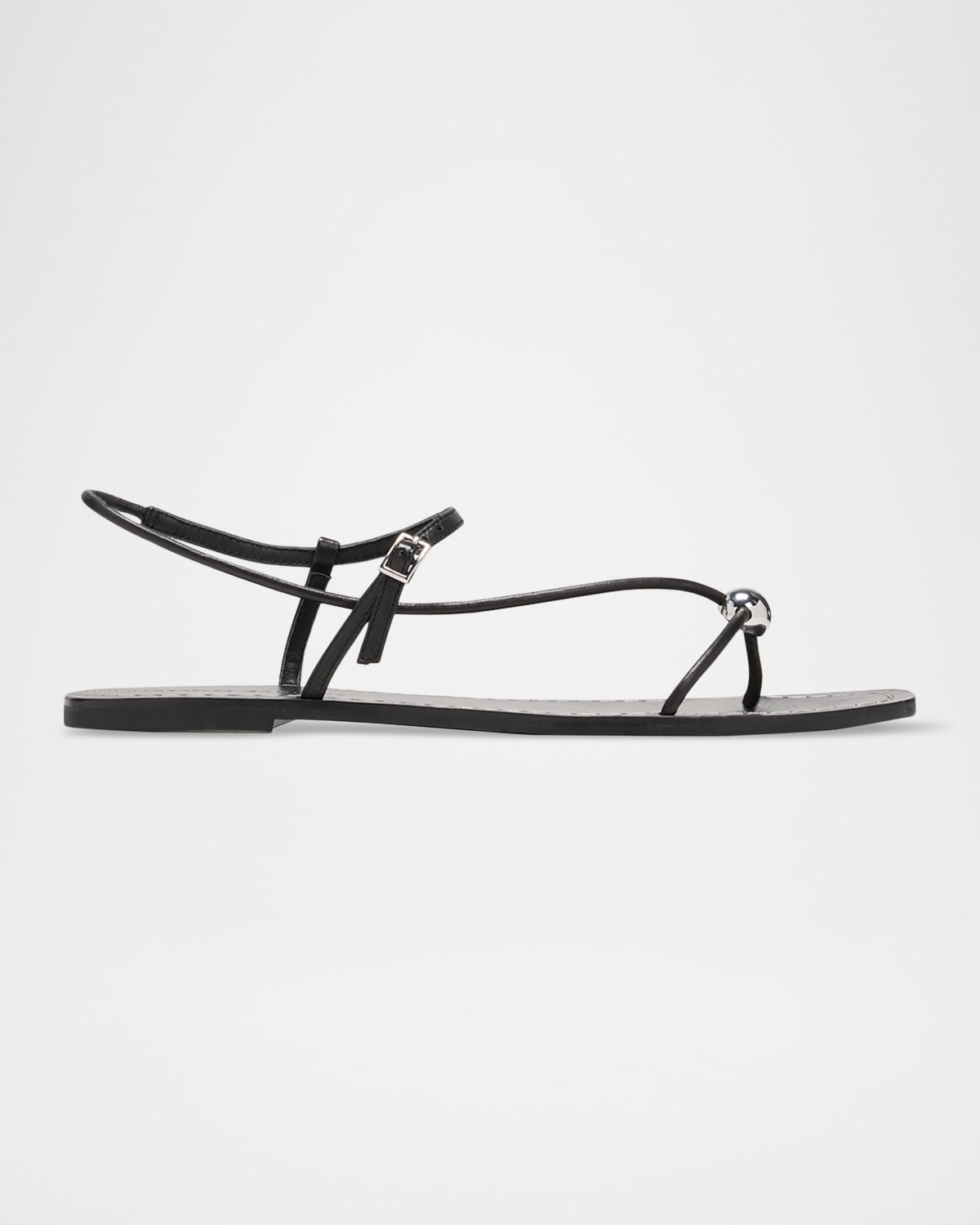 Loeffler Randall Lara Strappy Leather Dome Sandals In Black
