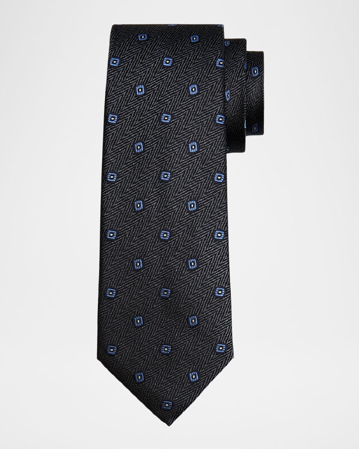 Men's Chevron Tossed Squares Silk Tie