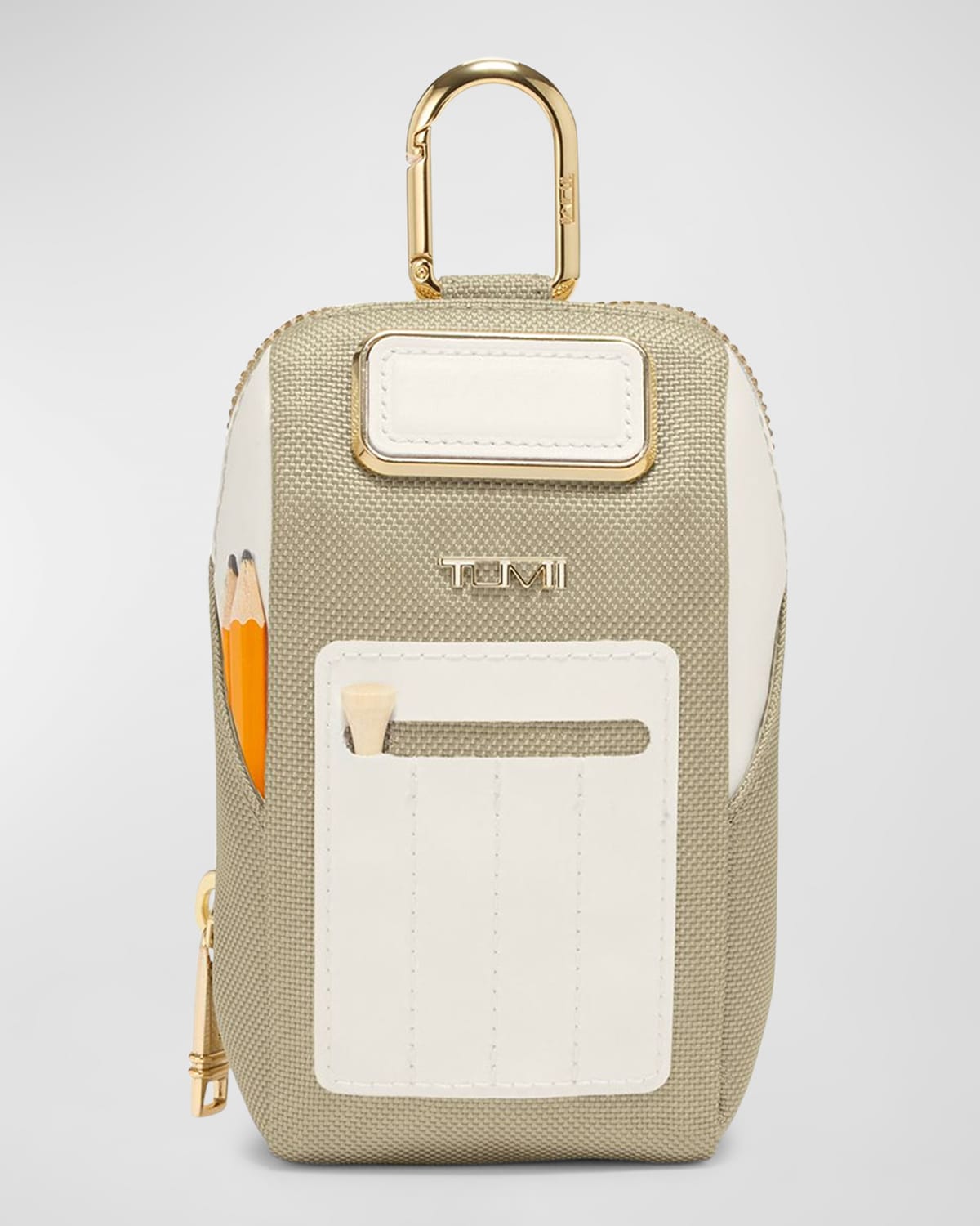 Shop Tumi Golf Pouch With Tees In Off White/tan