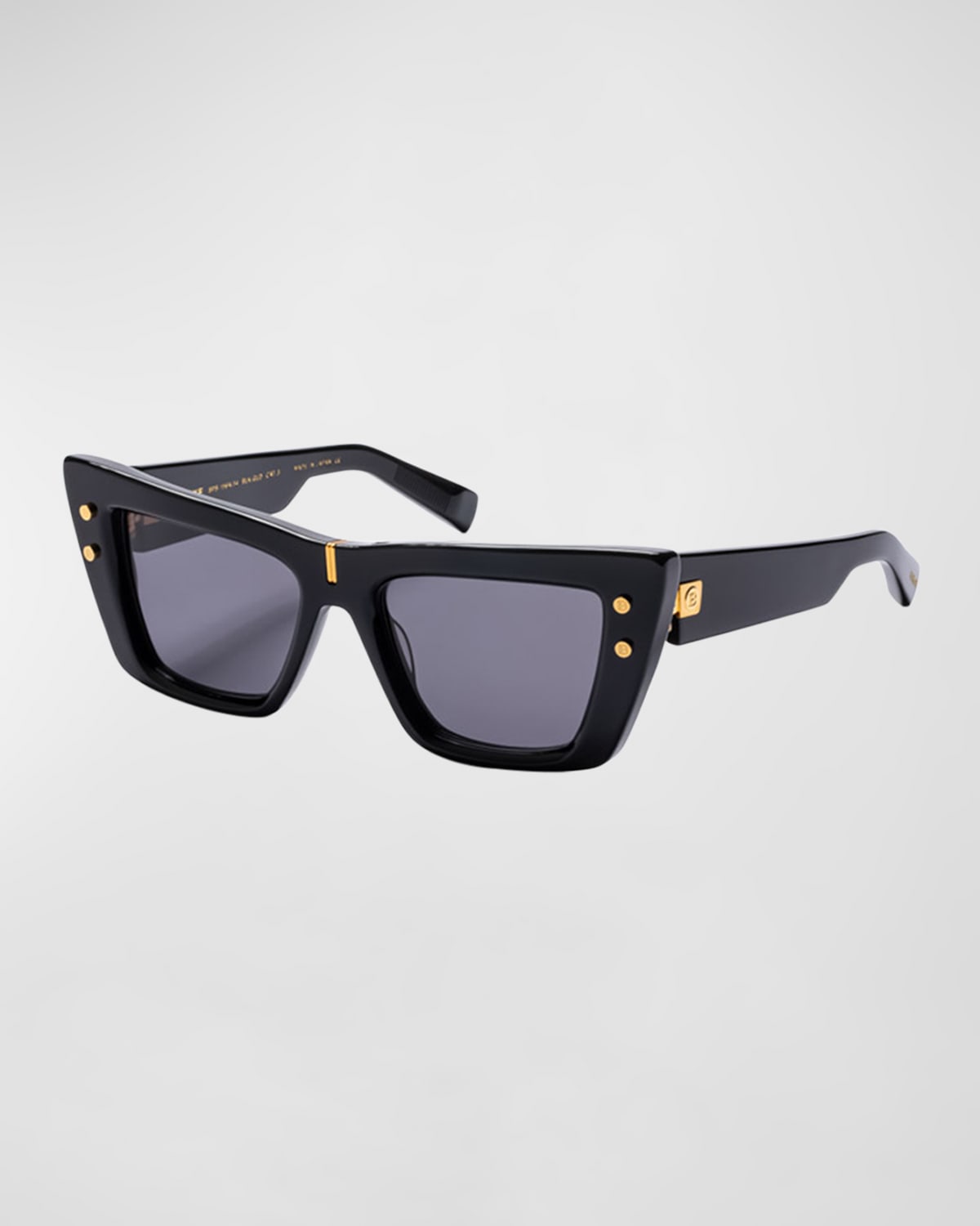 Shop Balmain B-eye Acetate Cat-eye Sunglasses In Blkgld