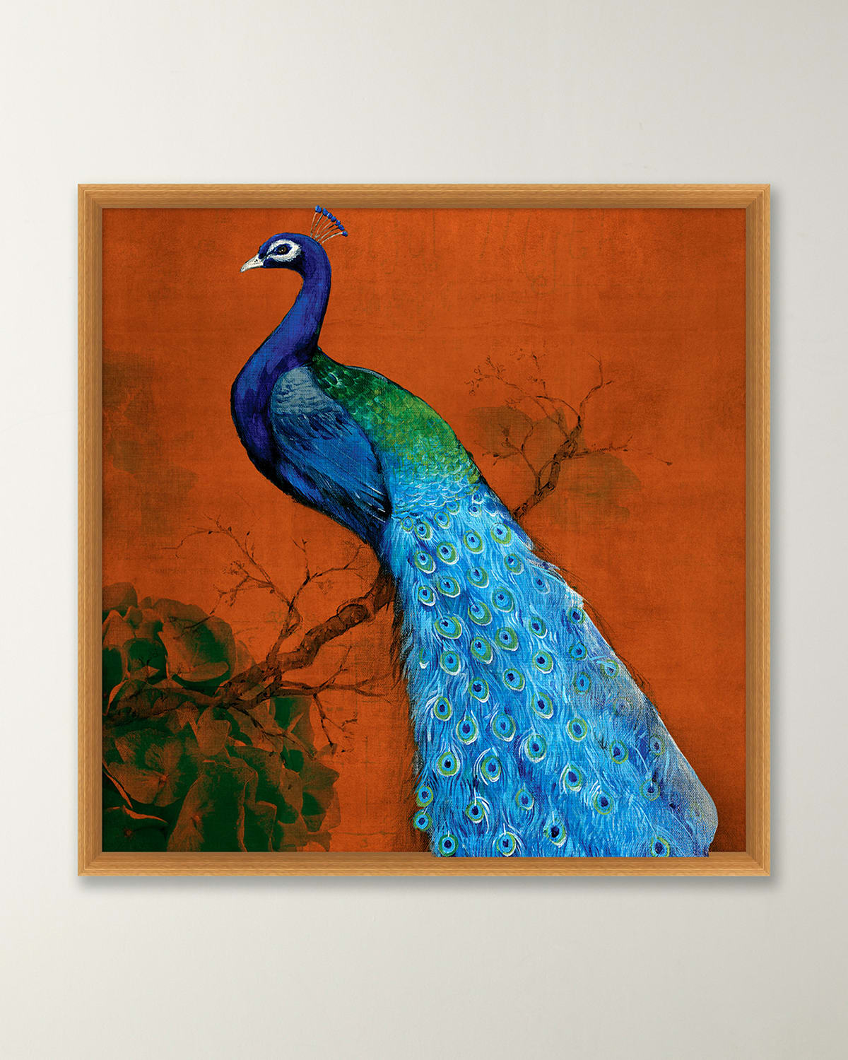 Shop Wendover Art Group Perched Peacock 2 Framed Giclee In Orange