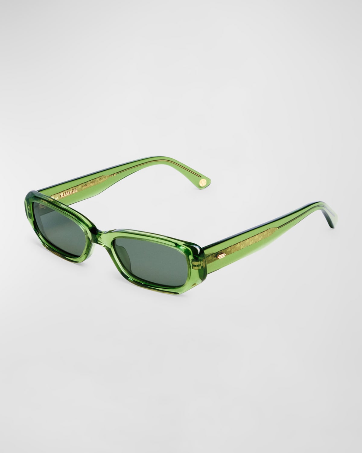 Kimeze Ore Green Acetate Rectangle Sunglasses