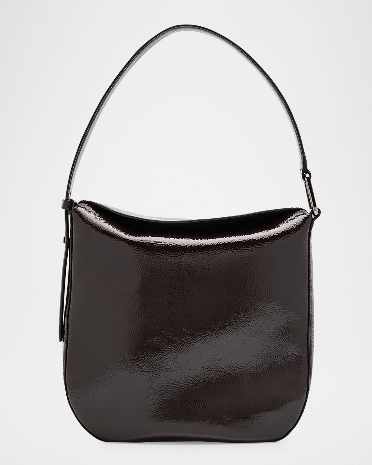 AKRIS ANNA MEDIUM LACQUERED LEATHER HOBO BAG 