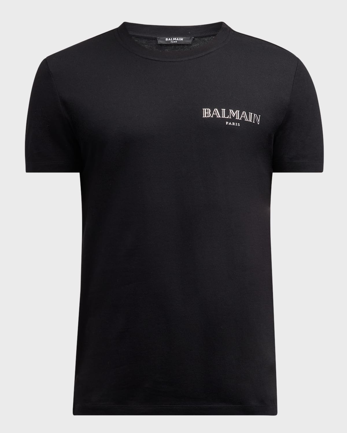 BALMAIN MEN'S METALLIC VINTAGE LOGO T-SHIRT 