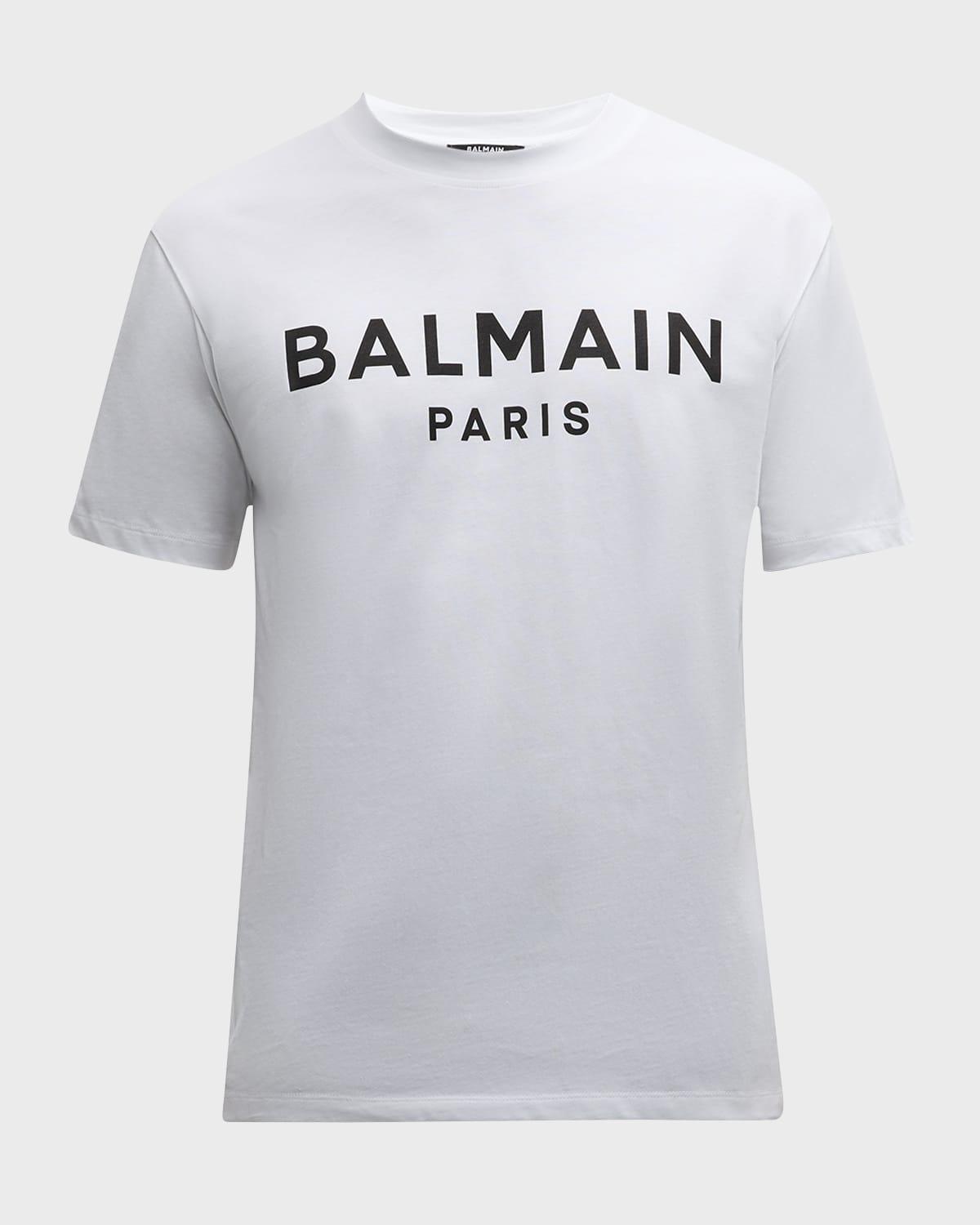 Balmain Printed Cotton T-shirt In White/blk