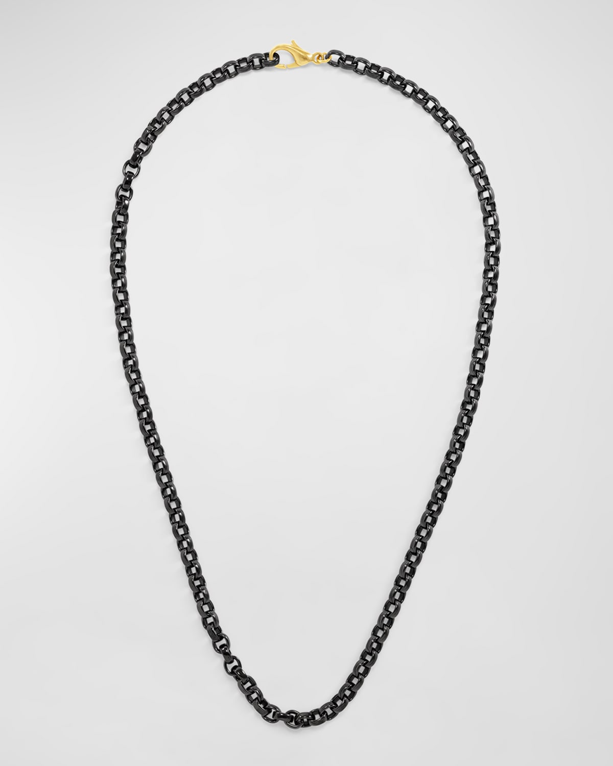 Jorge Adeler Men's Black Stainless Steel Chain Necklace, 20"l
