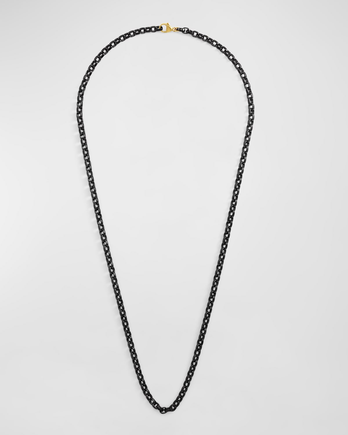 Jorge Adeler Men's Black Matte Stainless Steel Chain Necklace, 24"l