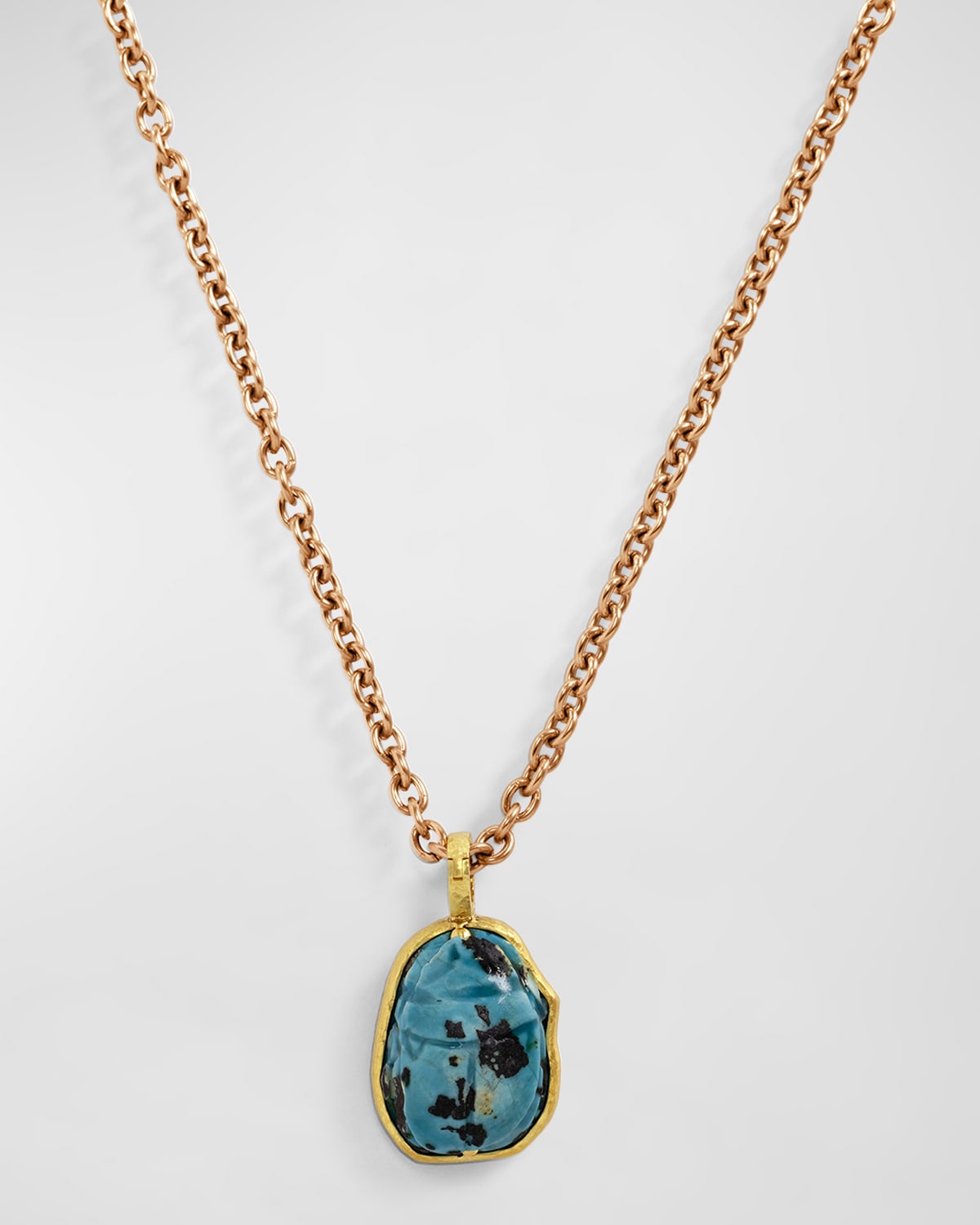 Men's 18K Yellow Gold Scarab Pendant