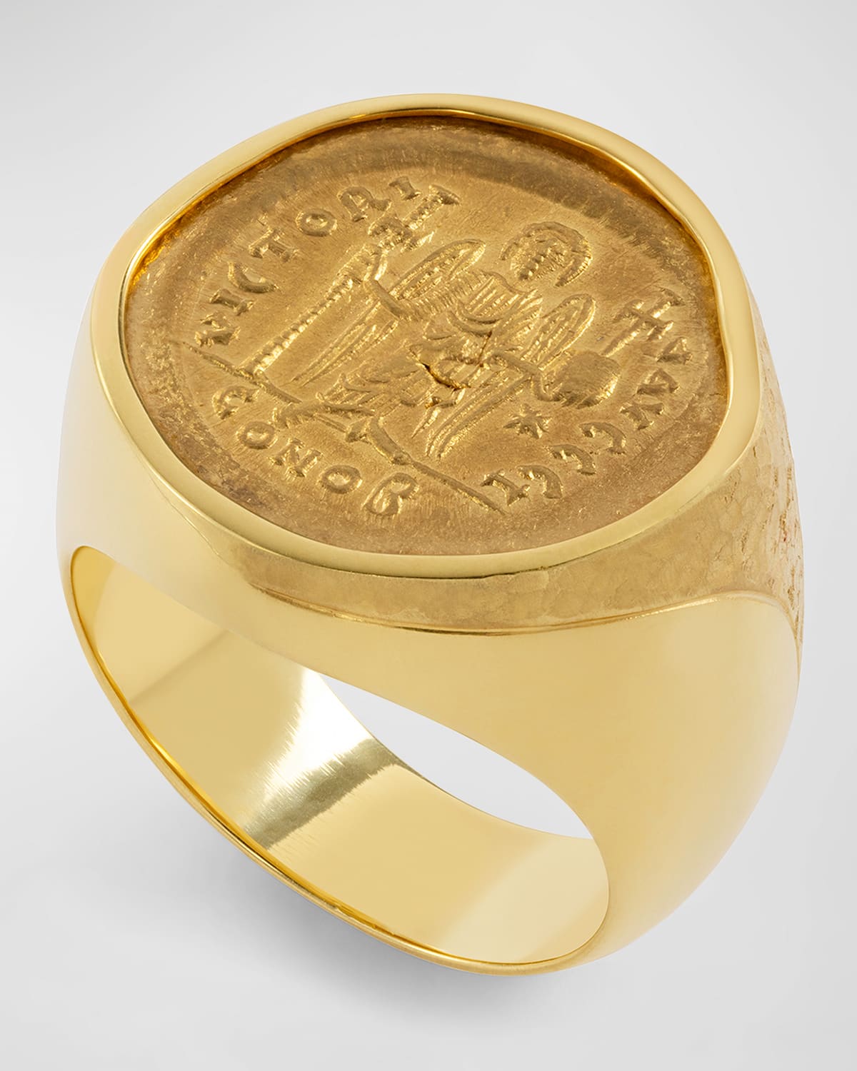 Jorge Adeler Men's 18k Gold Justinian Angel Coin Ring
