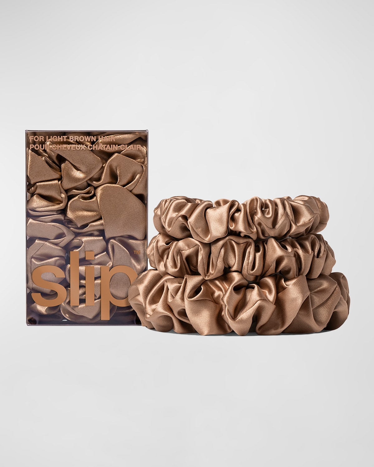 Shop Slip Back To Basics Assorted Scrunchies, Set Of 3 In Light Brown