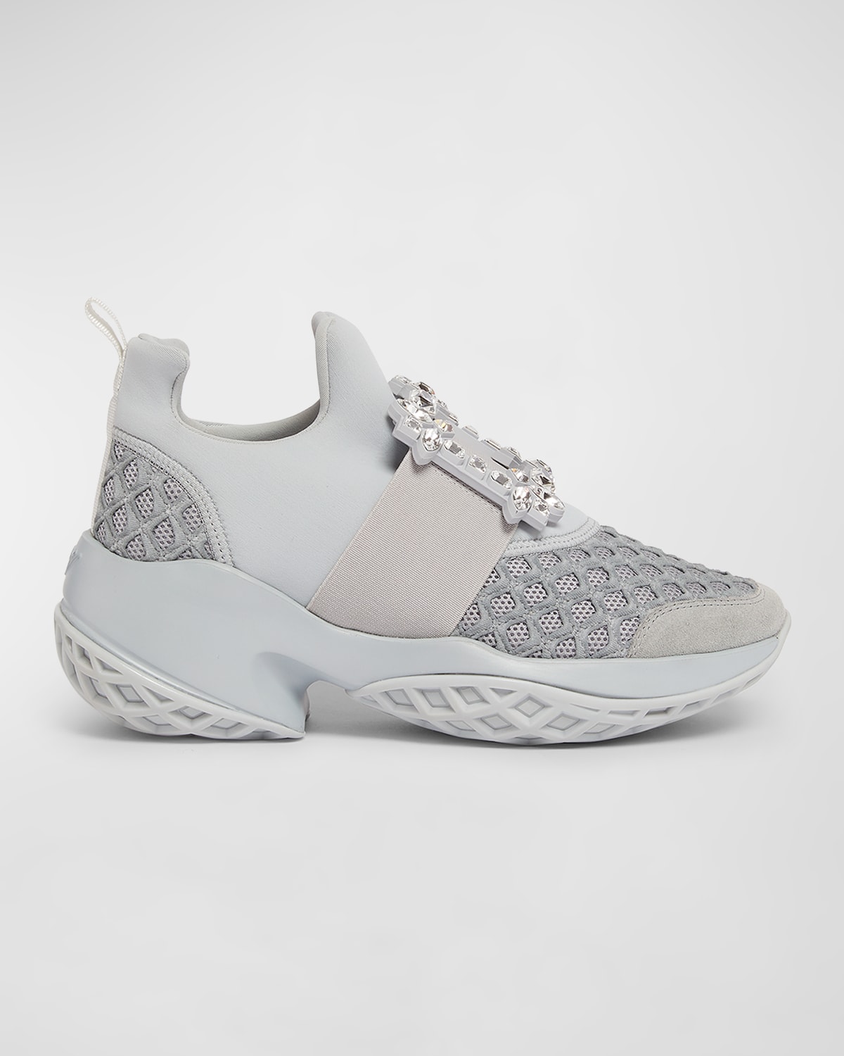 ROGER VIVIER VIV RUN STRASS BUCKLE RUNNER SNEAKERS 