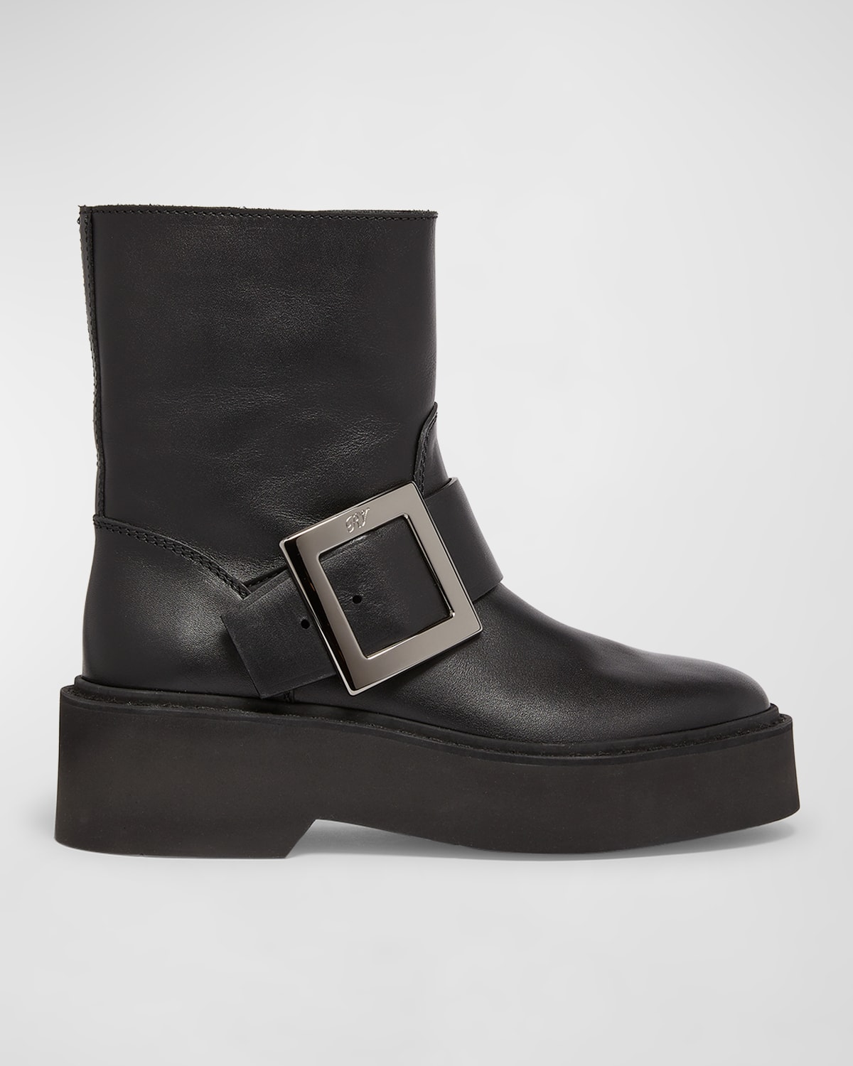 Viv Rangers Leather Buckle Moto Boots
