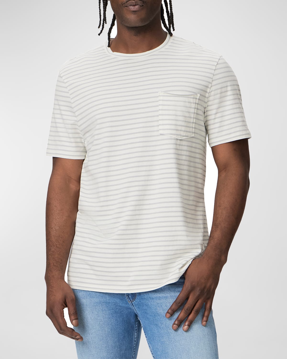 Paige Men's Ramirez Striped T-shirt In White