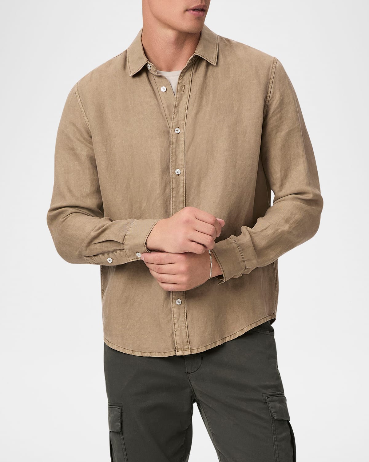 Men's Peters Linen-Lyocell Sport Shirt