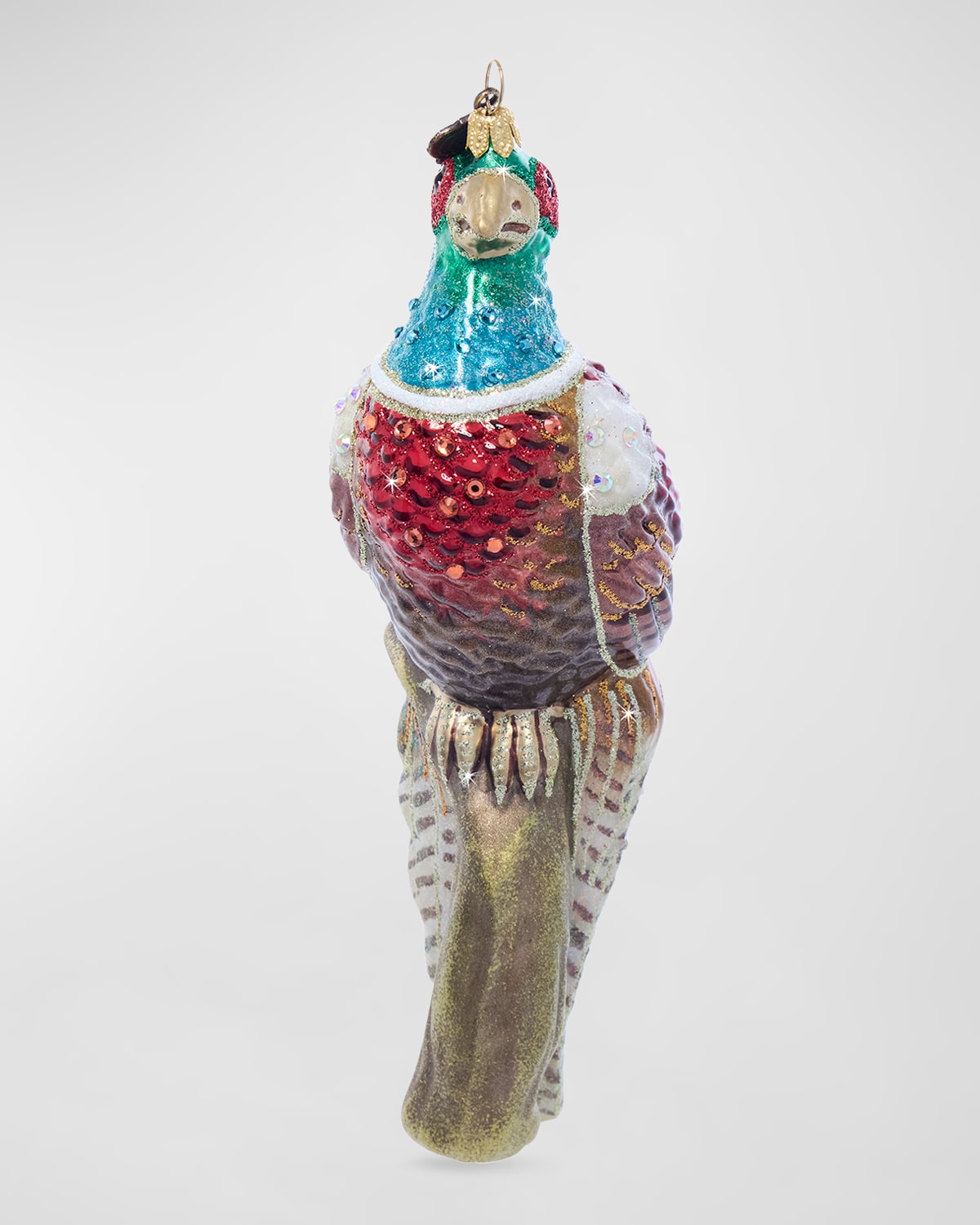 Jay Strongwater Pheasant Glass Christmas Ornament