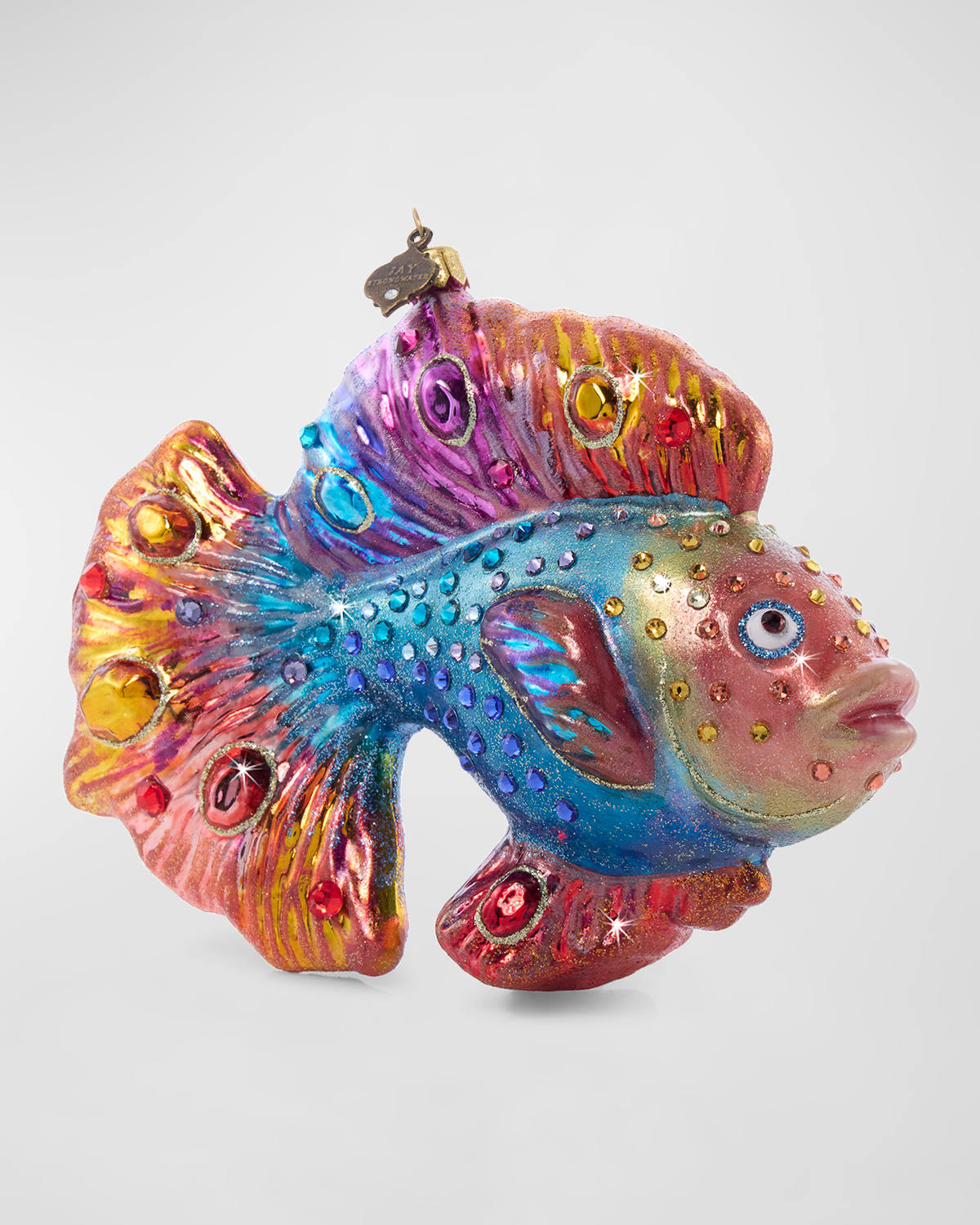 Jay Strongwater Fancy Fish Glass Christmas Ornament