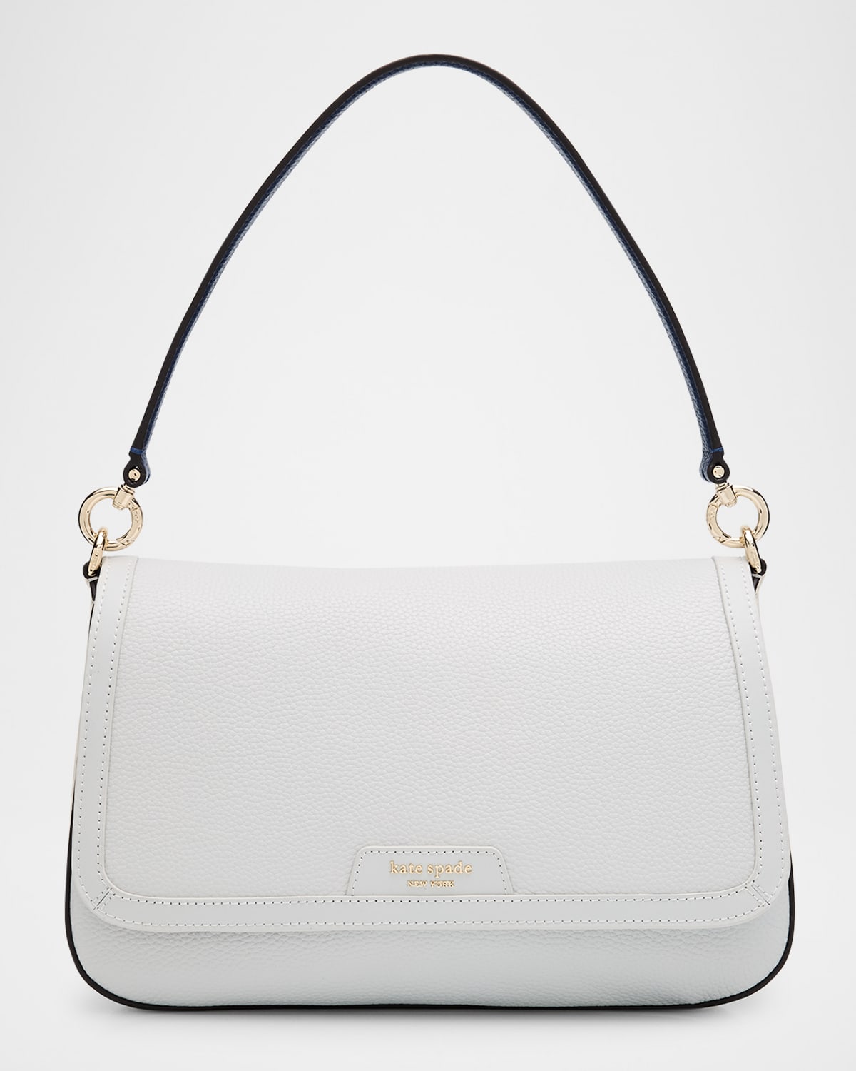 hudson colorblocked shoulder bag in pebbled leather