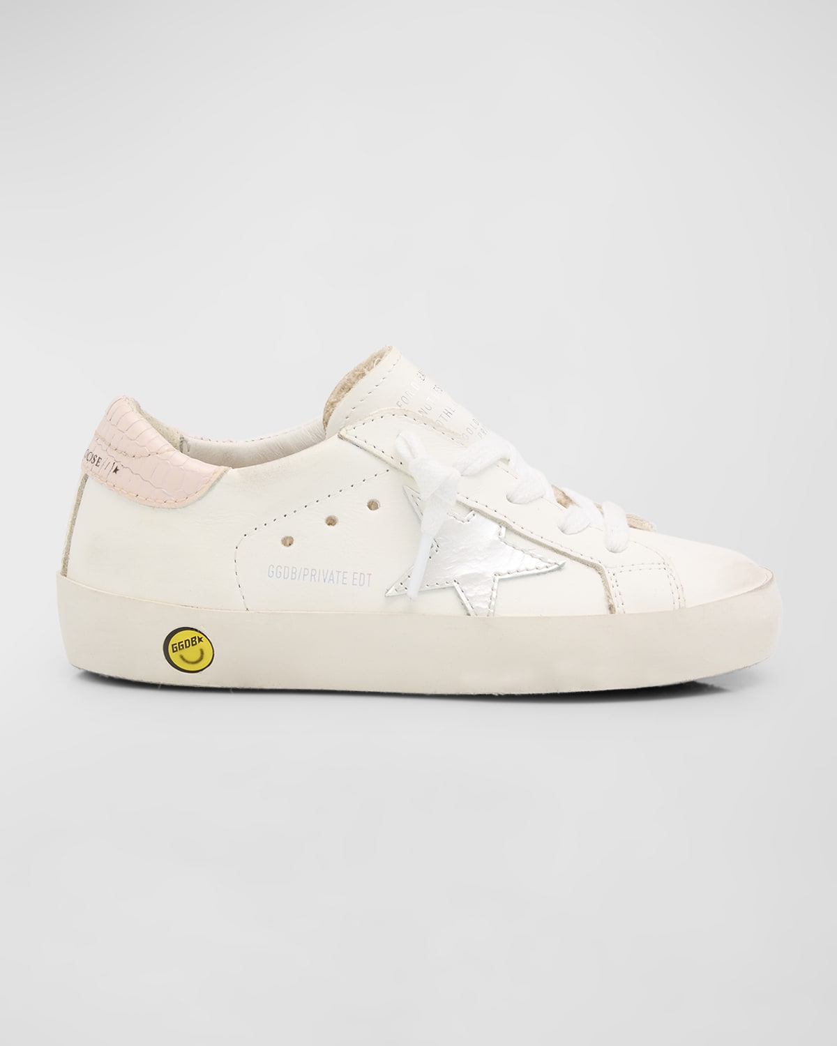 Golden Goose Kids' Superstar Mixed Leather Low-top Sneakers, Baby/toddlers In Neutral