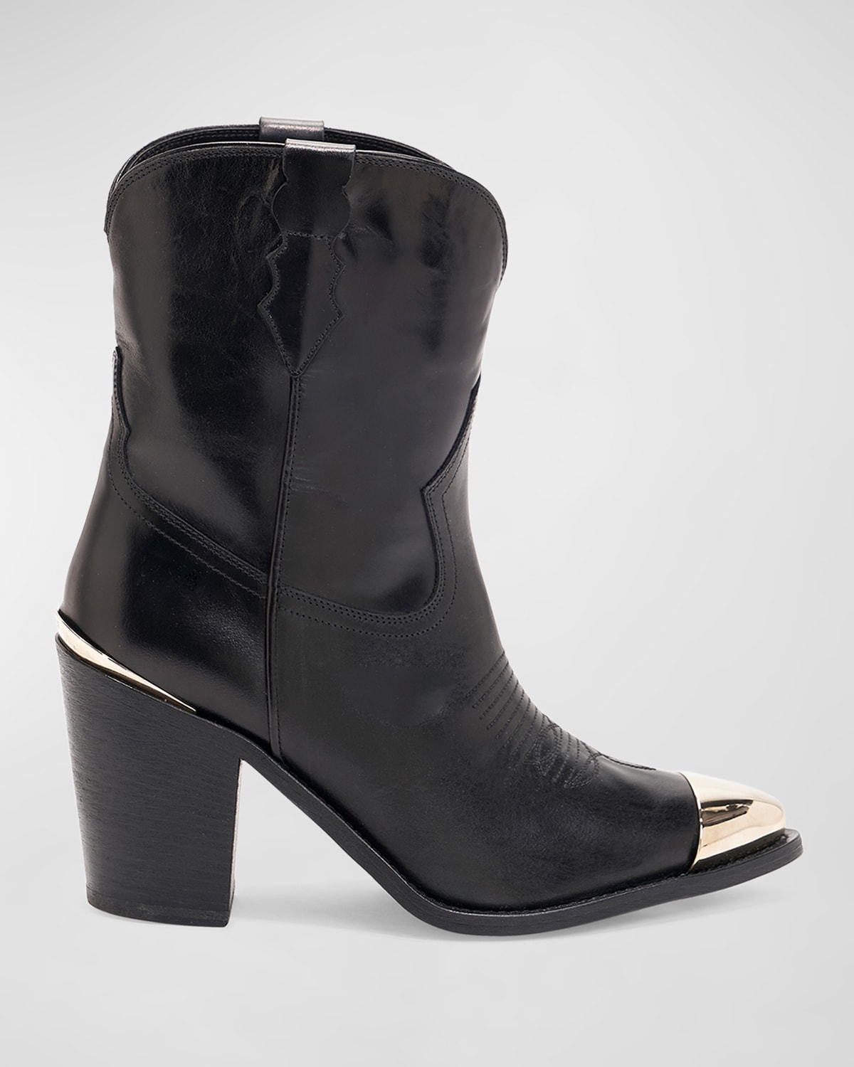 Partlow Tina Leather Metal-Toe Western Booties