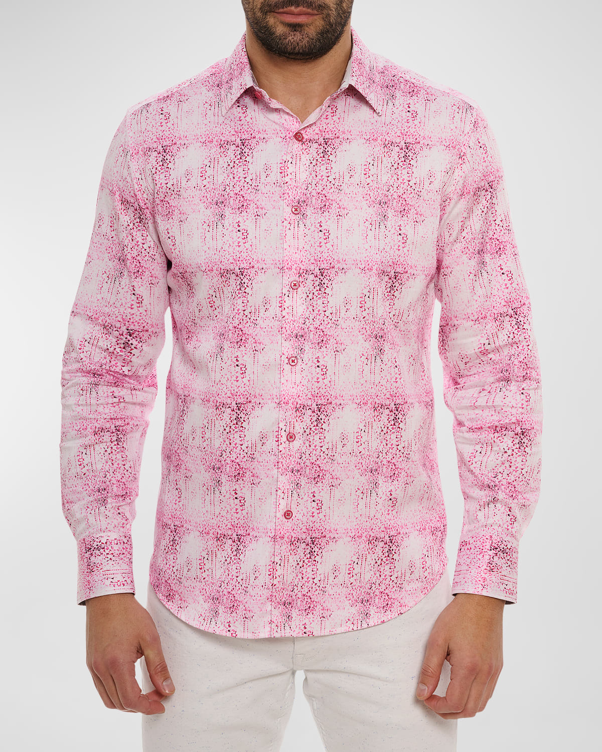 Shop Robert Graham Men's Dreamweaver Woven Sport Shirt In Pink