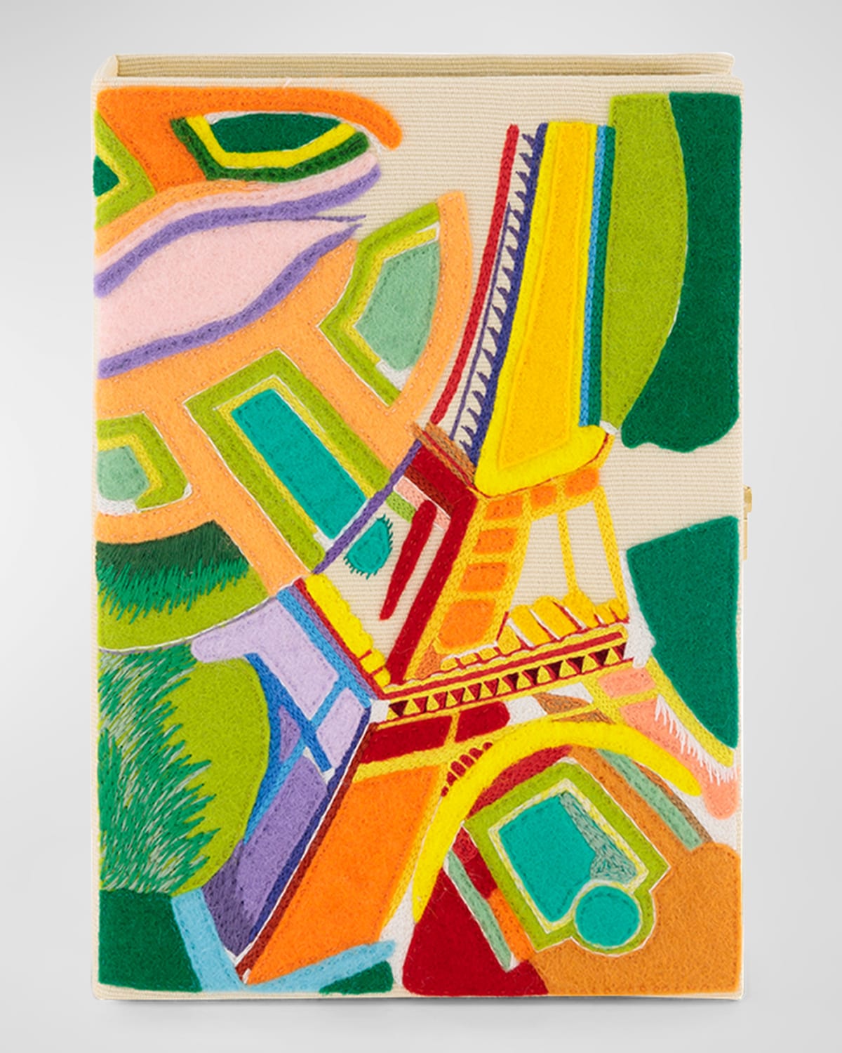 Olympia Le-tan Robert Delaunay's Eiffel Tower Book Clutch Bag In Bosco