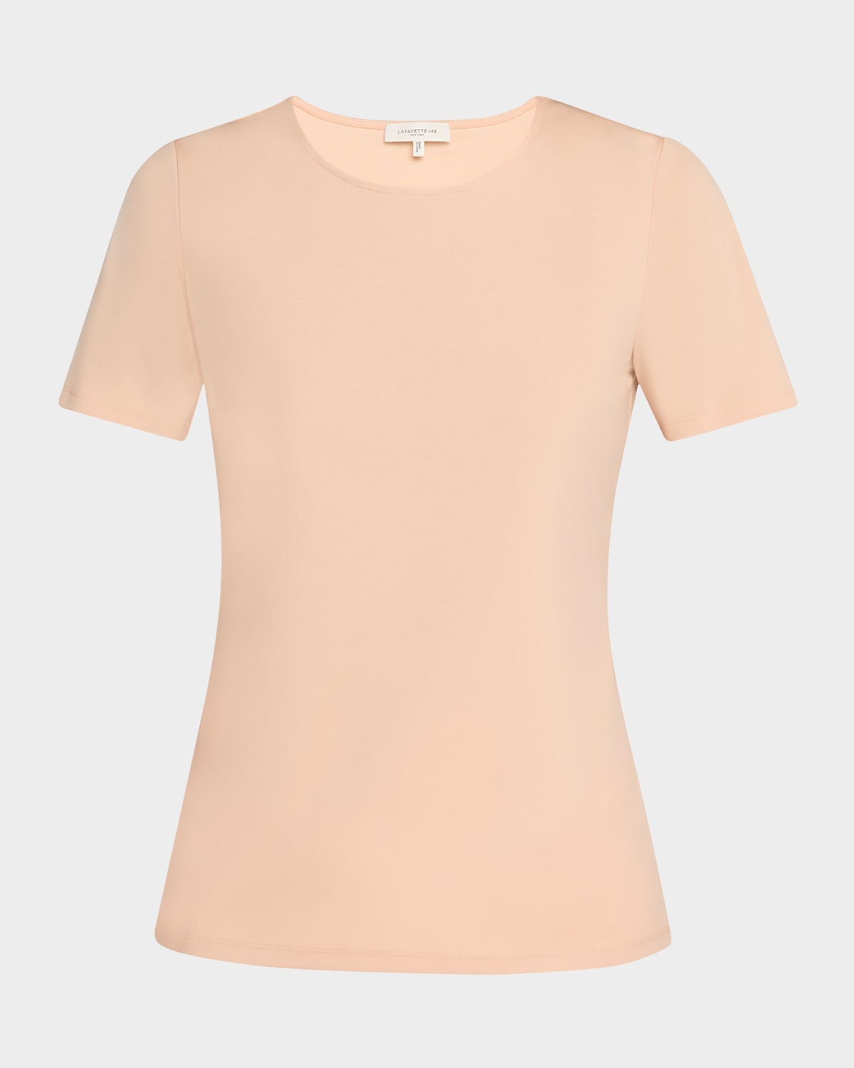Ribbed Crewneck Cotton T-Shirt