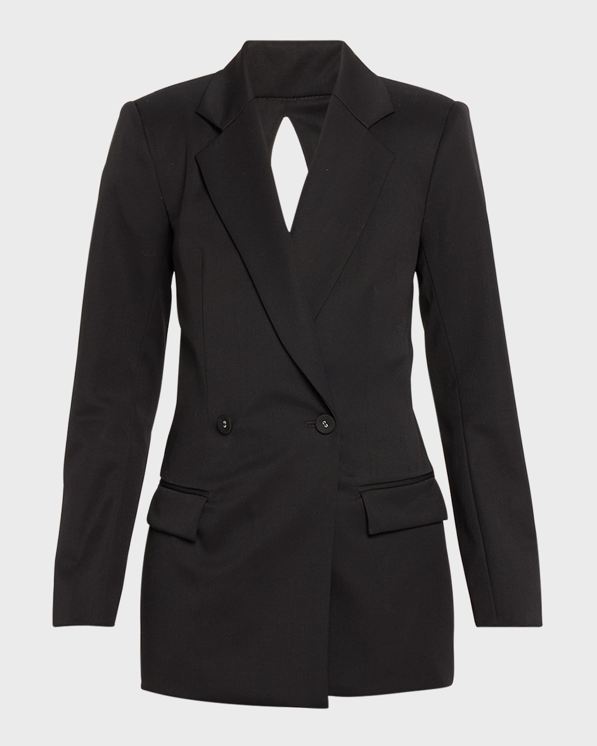 Brandon Maxwell The Riley Blazer Jacket With Split Back In Black