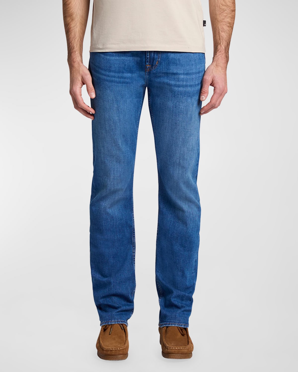 Shop 7 For All Mankind Men's The Straight Stretch Denim Jeans In Pitch