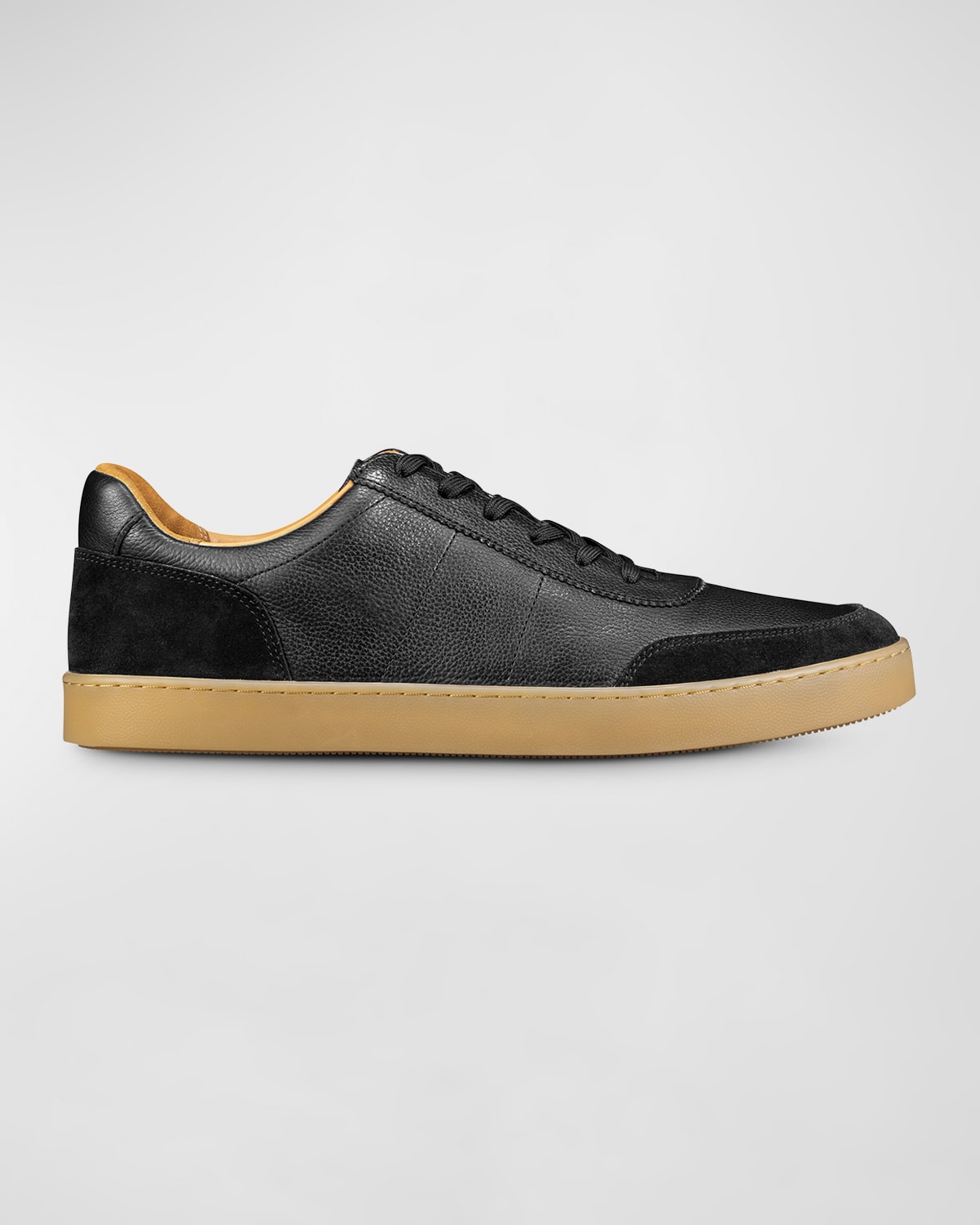 Shop Allen Edmonds Men's Liam Grained Leather Low-top Sneakers In Black