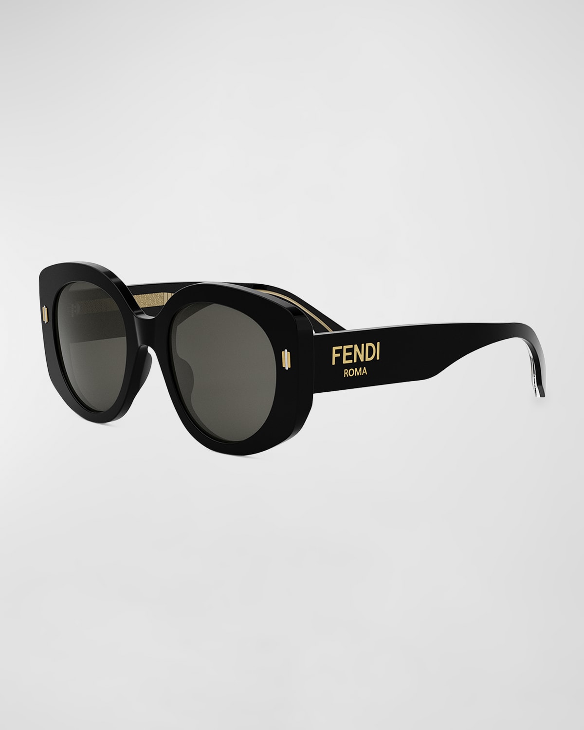 Fendi Roma Acetate Round Sunglasses In Black