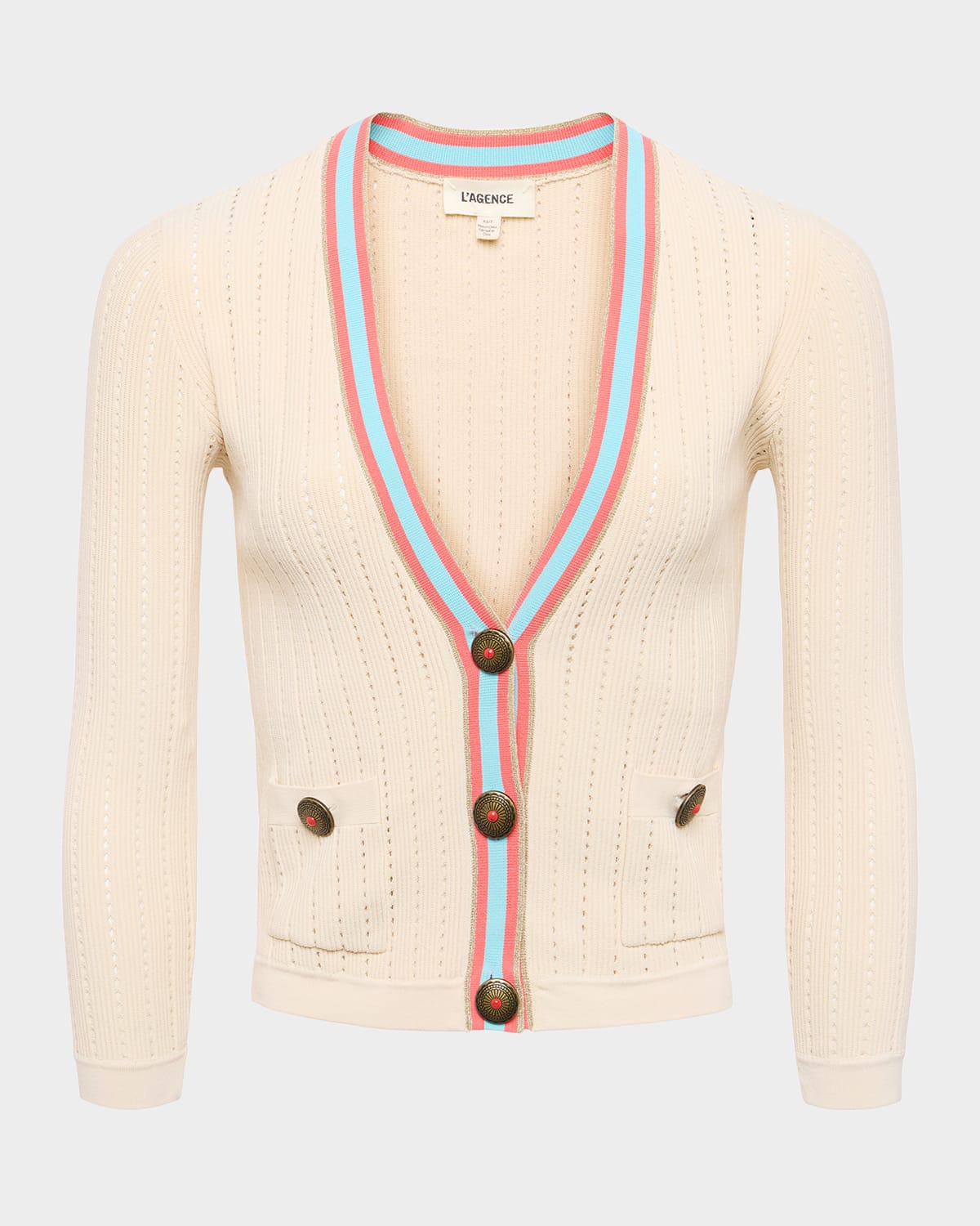 L Agence Irvin Pointelle Cardigan