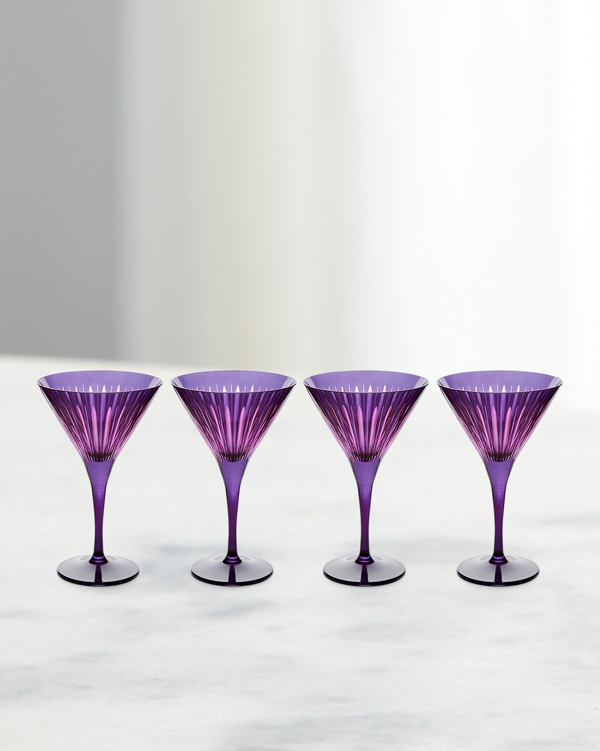 L'objet Prism Martini Glasses, Set Of 4 In Purple/laveder