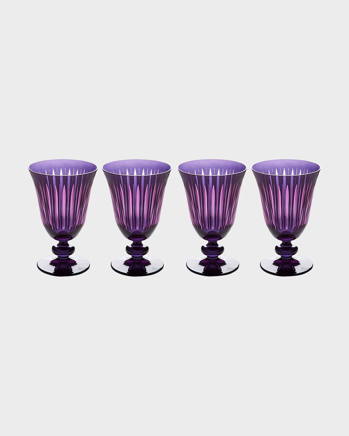 L'objet Set Of Four Prism Wine Glasses In Purple/laveder