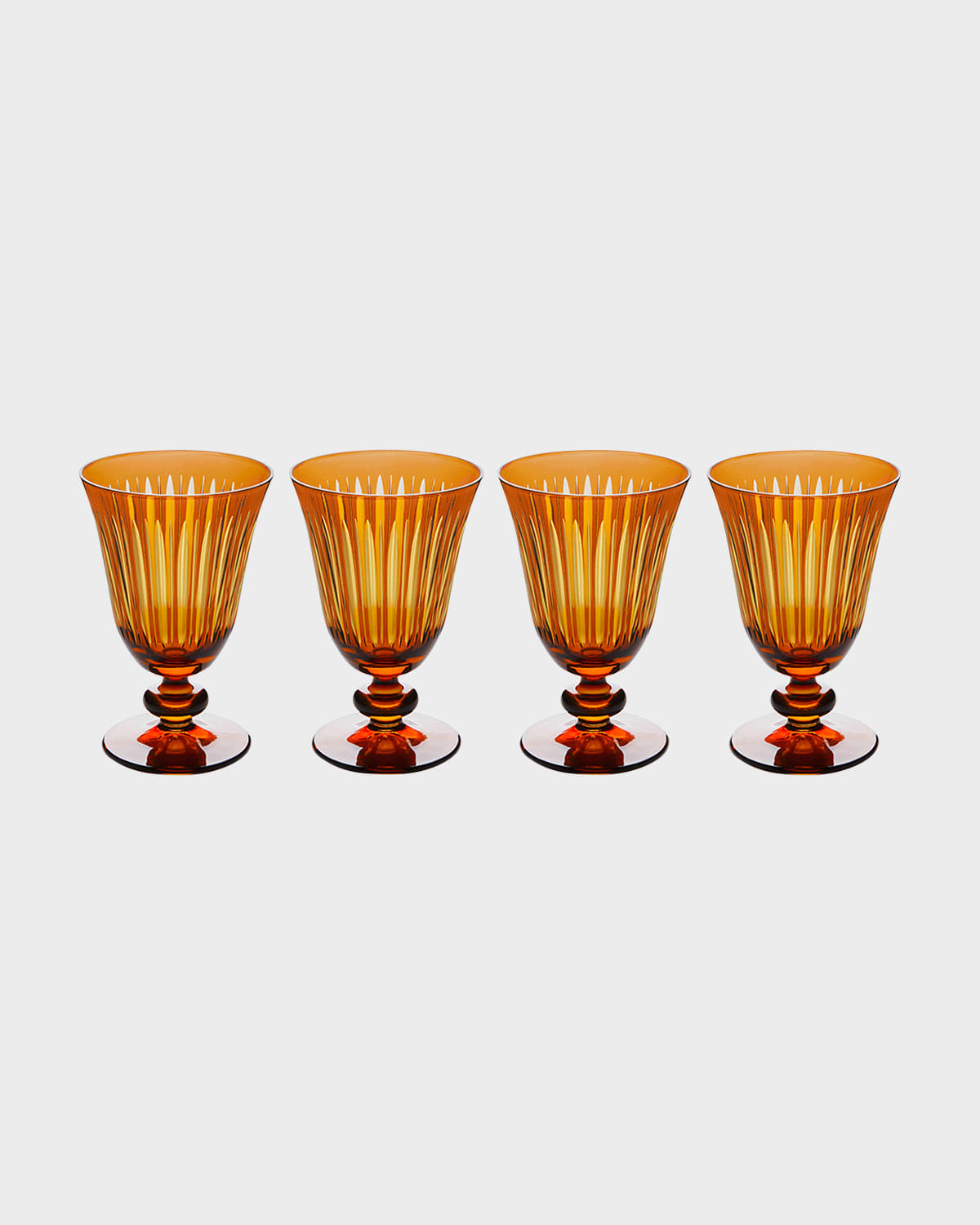 L'objet Prism Set Of 4 Wine Glasses In Amber/honey