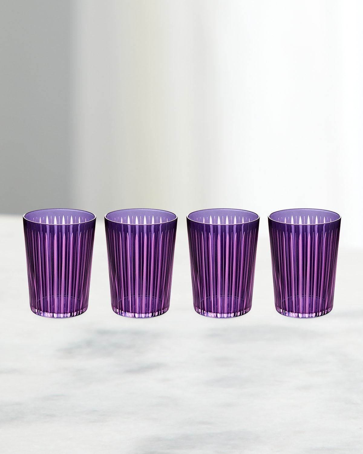 L'objet Prism 17 Oz. Highball Glasses, Set Of 4 In Purple/laveder