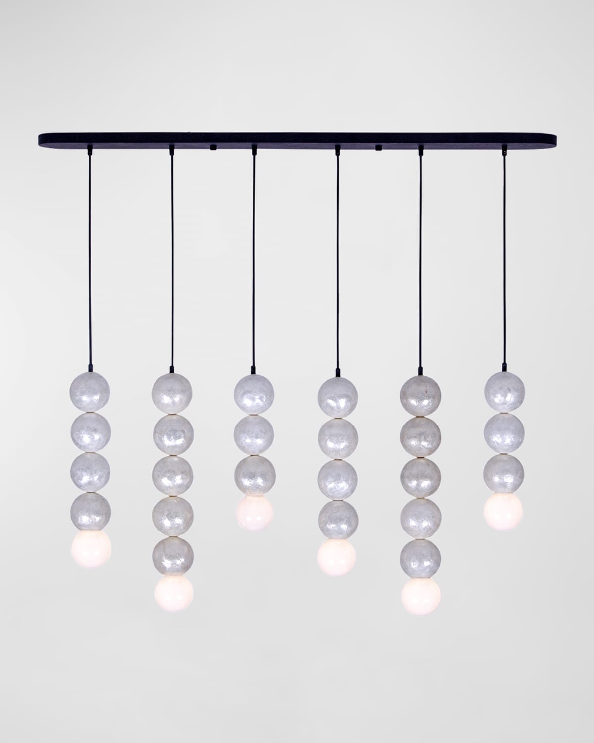 Kalco Lighting Pearls 6-light Island Chandelier In Matte Black