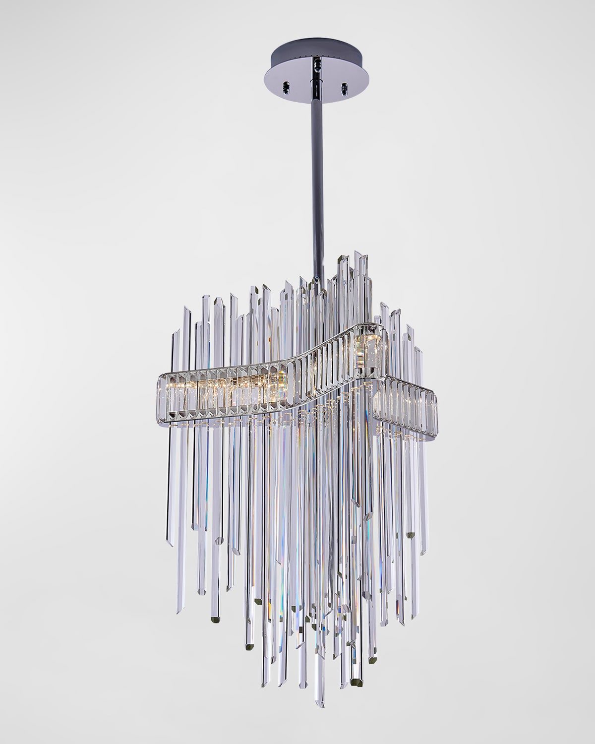 Kalco Lighting Piovere 28" Led Cct Chandelier In Polished Chrome