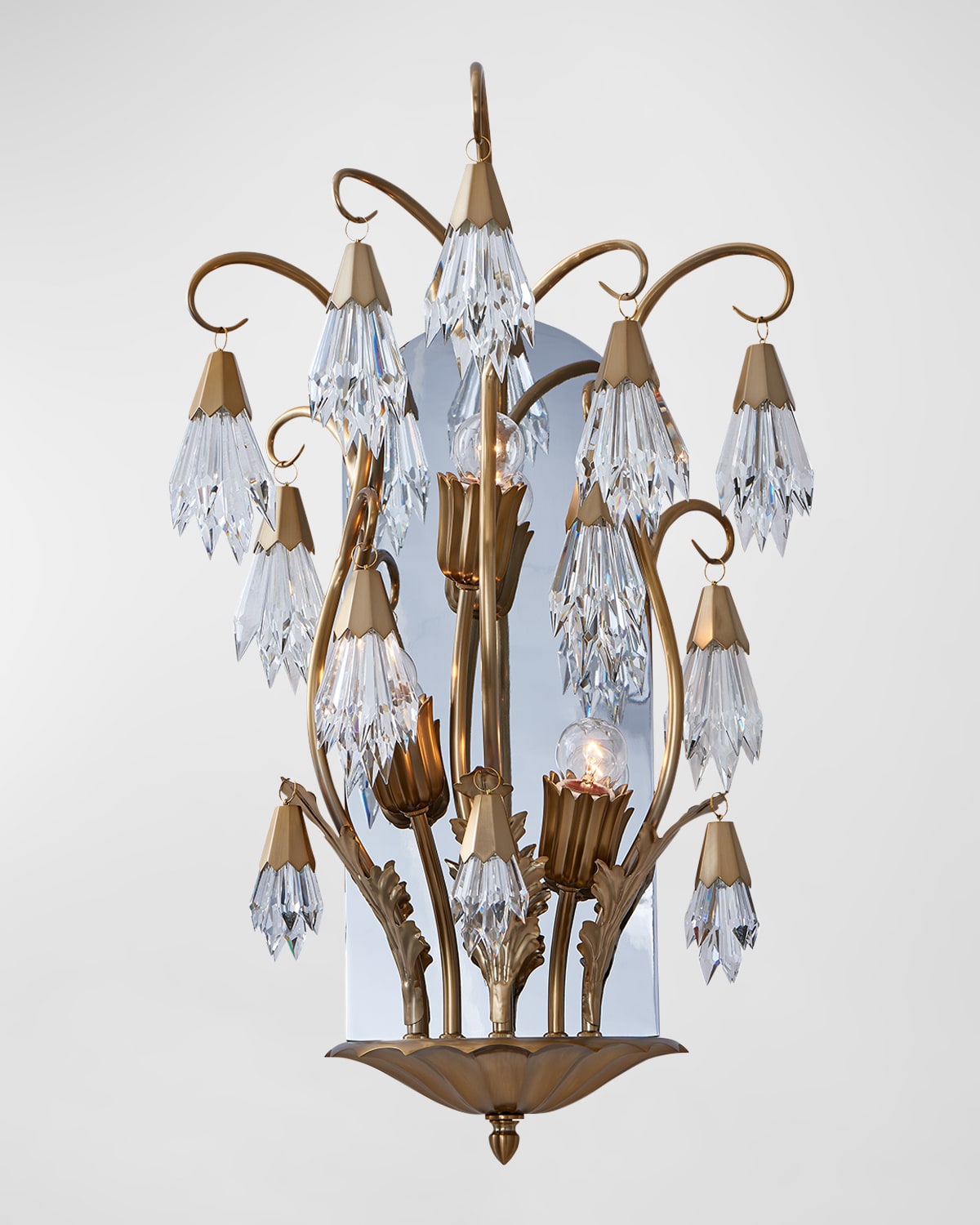 Kalco Lighting Tulipani Wall Sconce In Winter Brass
