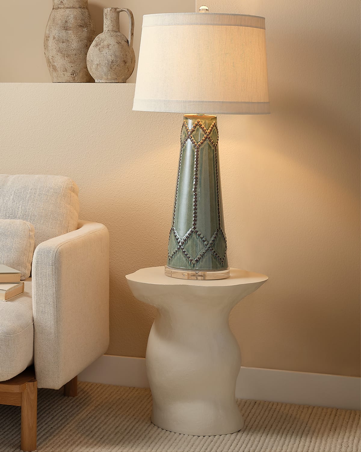 Jamie Young Sculpt Side Table In Cream