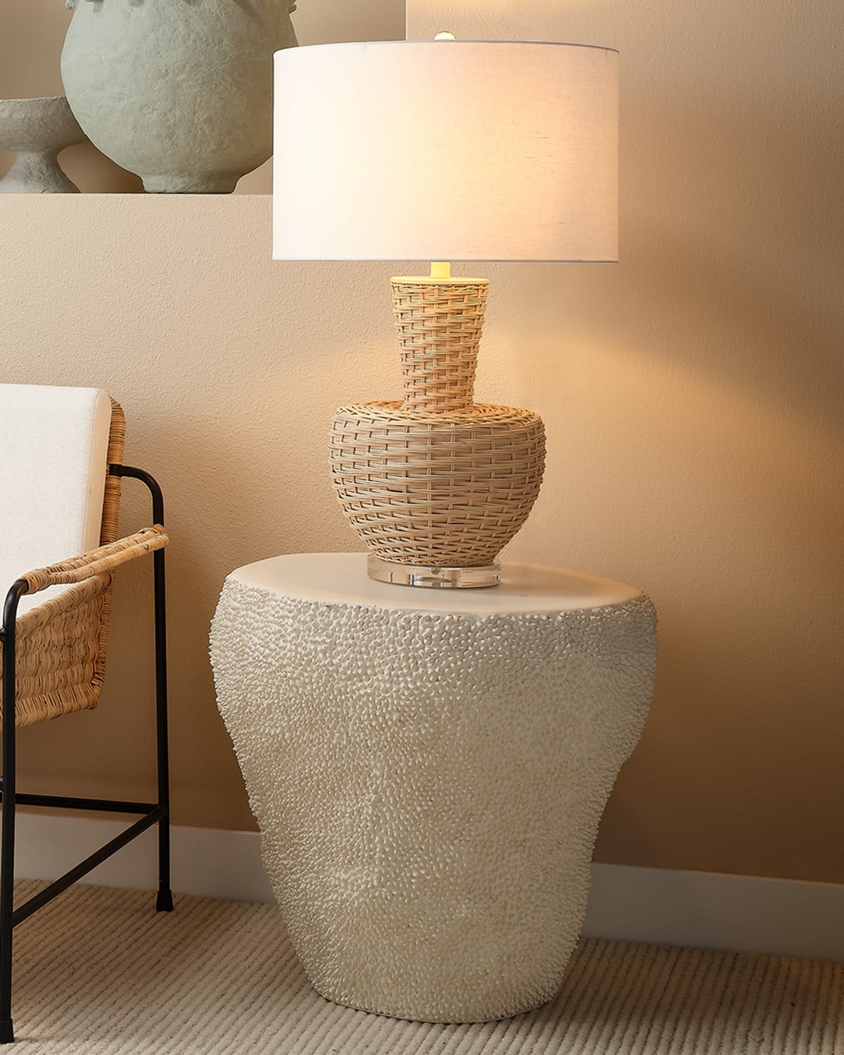 Jamie Young Large Uni Side Table In Cream
